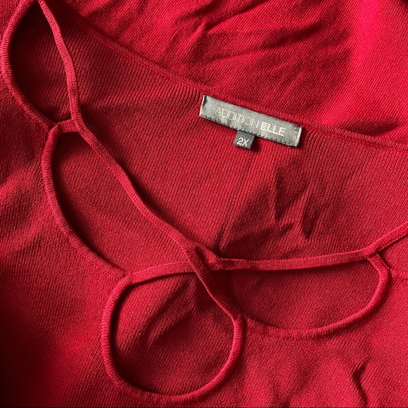 Addition Elle strappy red 3/4 sleeve top size 2X - Picture 5 of 5